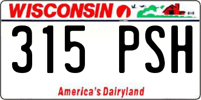 WI license plate 315PSH