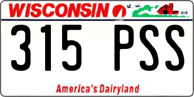 WI license plate 315PSS