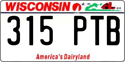 WI license plate 315PTB