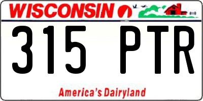 WI license plate 315PTR