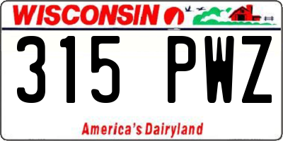 WI license plate 315PWZ