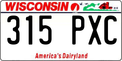 WI license plate 315PXC