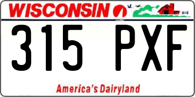 WI license plate 315PXF