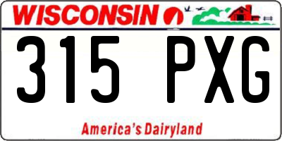 WI license plate 315PXG