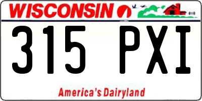 WI license plate 315PXI