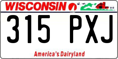 WI license plate 315PXJ