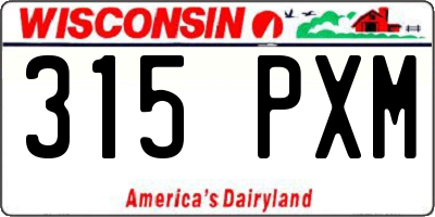 WI license plate 315PXM