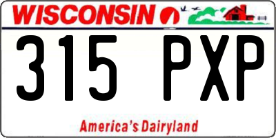 WI license plate 315PXP
