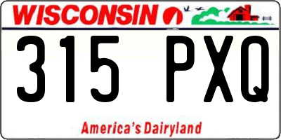 WI license plate 315PXQ
