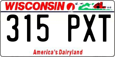 WI license plate 315PXT