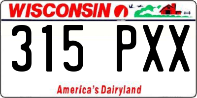 WI license plate 315PXX