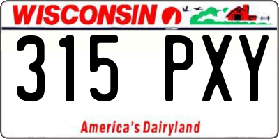 WI license plate 315PXY