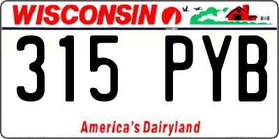 WI license plate 315PYB