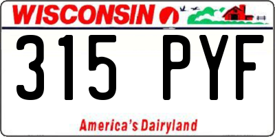 WI license plate 315PYF