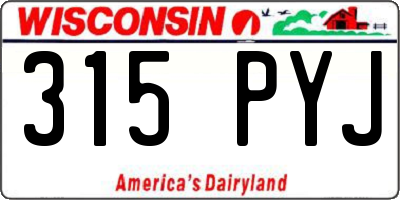 WI license plate 315PYJ