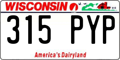 WI license plate 315PYP