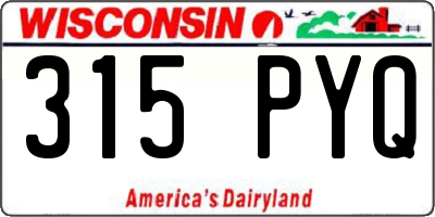 WI license plate 315PYQ