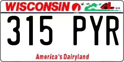 WI license plate 315PYR