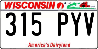 WI license plate 315PYV