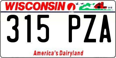 WI license plate 315PZA