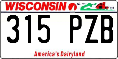 WI license plate 315PZB