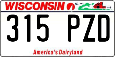 WI license plate 315PZD