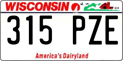 WI license plate 315PZE