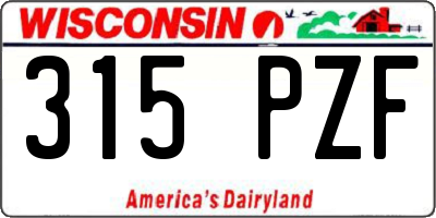 WI license plate 315PZF