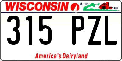 WI license plate 315PZL