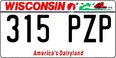 WI license plate 315PZP