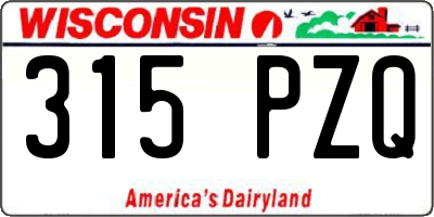 WI license plate 315PZQ