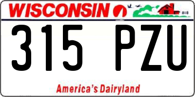 WI license plate 315PZU