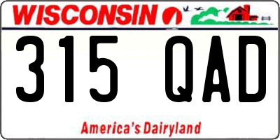 WI license plate 315QAD