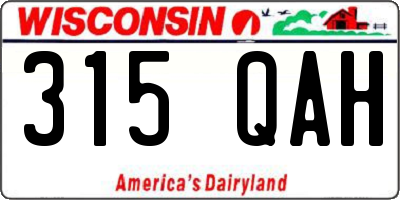 WI license plate 315QAH