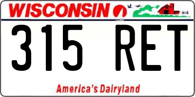 WI license plate 315RET