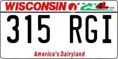 WI license plate 315RGI