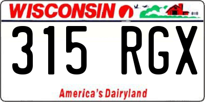 WI license plate 315RGX