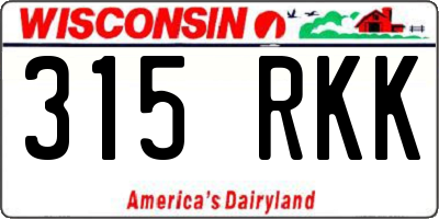 WI license plate 315RKK
