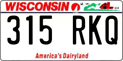 WI license plate 315RKQ