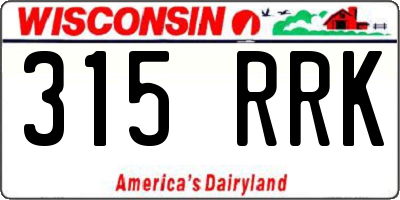 WI license plate 315RRK