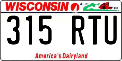 WI license plate 315RTU