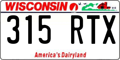 WI license plate 315RTX