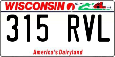 WI license plate 315RVL