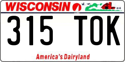 WI license plate 315TOK