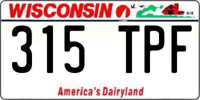 WI license plate 315TPF