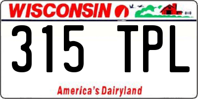 WI license plate 315TPL