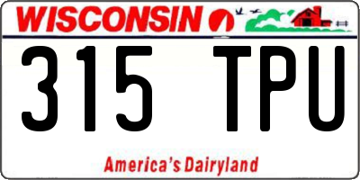 WI license plate 315TPU