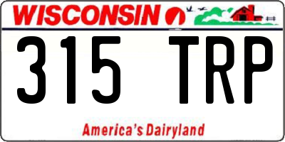 WI license plate 315TRP