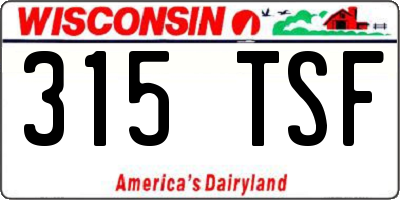 WI license plate 315TSF