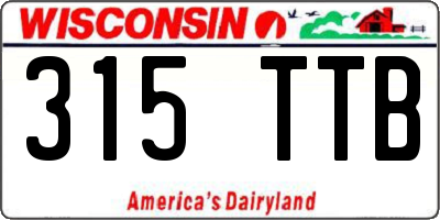 WI license plate 315TTB